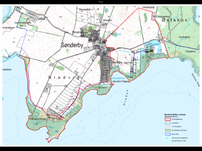 Kort den foreslået fredning ved Sønderby.